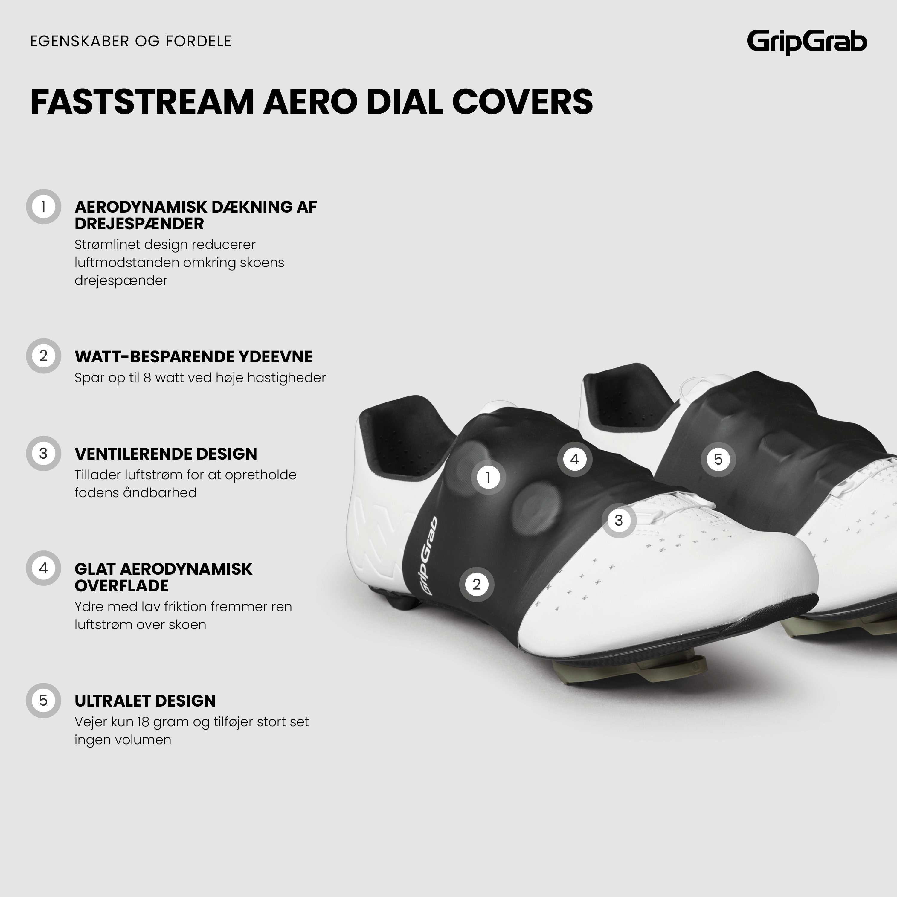Beklædning - Skoovertræk - GripGrab Faststream Aero Dial Covers - Black