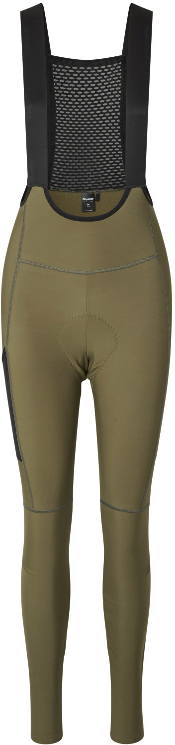 Beklædning - Cykelbukser - GripGrab PACR Thermo bibtights til damer - Olive Green