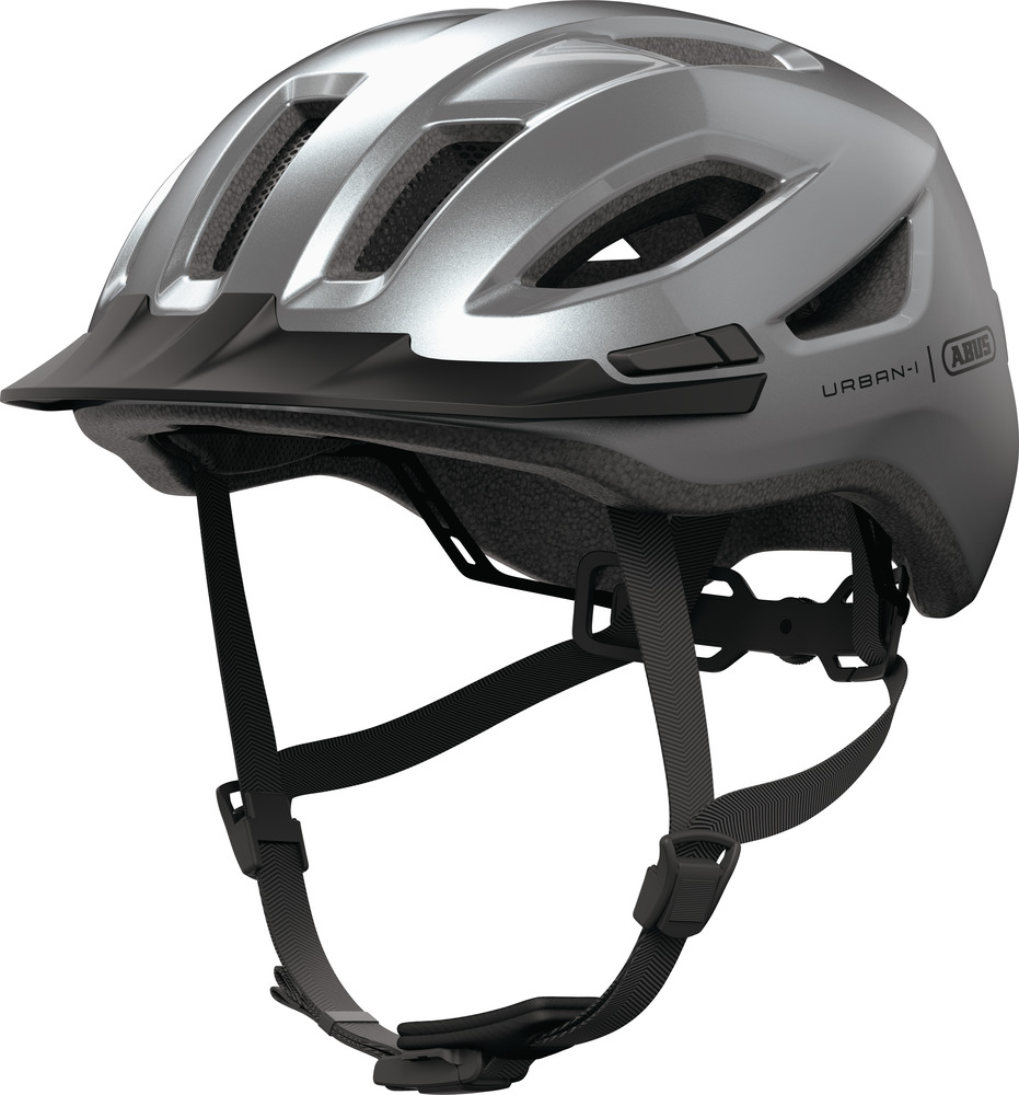 Beklædning - Cykelhjelme - Abus Hjelm Urban-I 4.0 m. LED - Graphite Silver