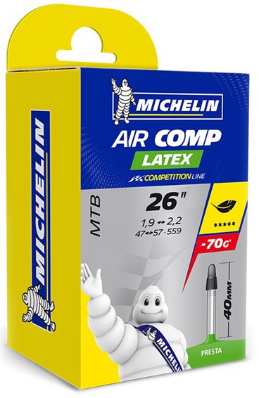 Reservedele - Cykelslanger - Michelin Aircomp Latex Tube 26x1.9/2.2 (47-57x559) Presta 40mm