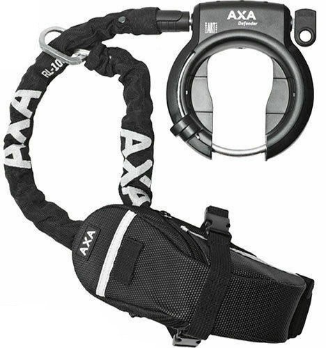 AXA Defender lås m. wire og sadeltaske