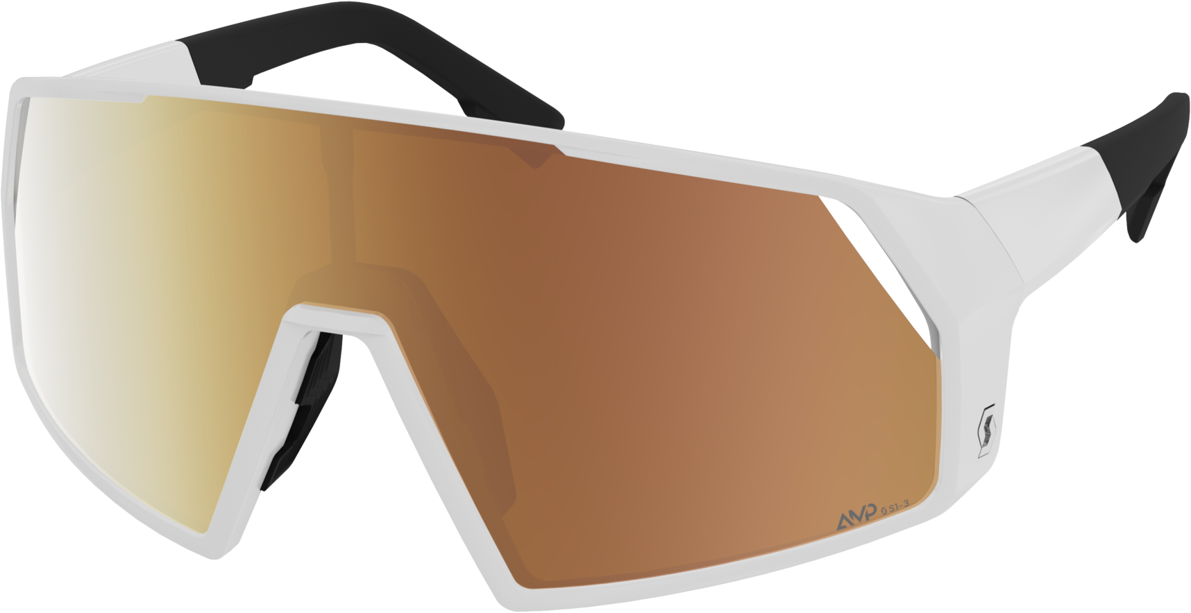 SCOTT Pro Shield LS - Cykelbriller - Hvid/AMP LS Gold Chrome