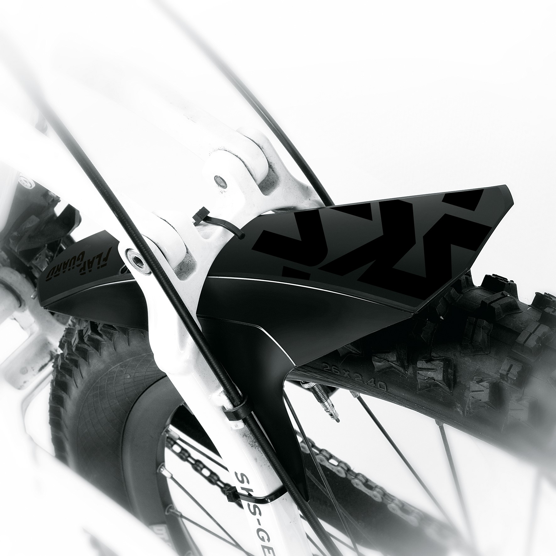 Tilbehør - Cykelskærme - SKS Flapguard Stænkskærm monteres under susp. gaffel - Sort