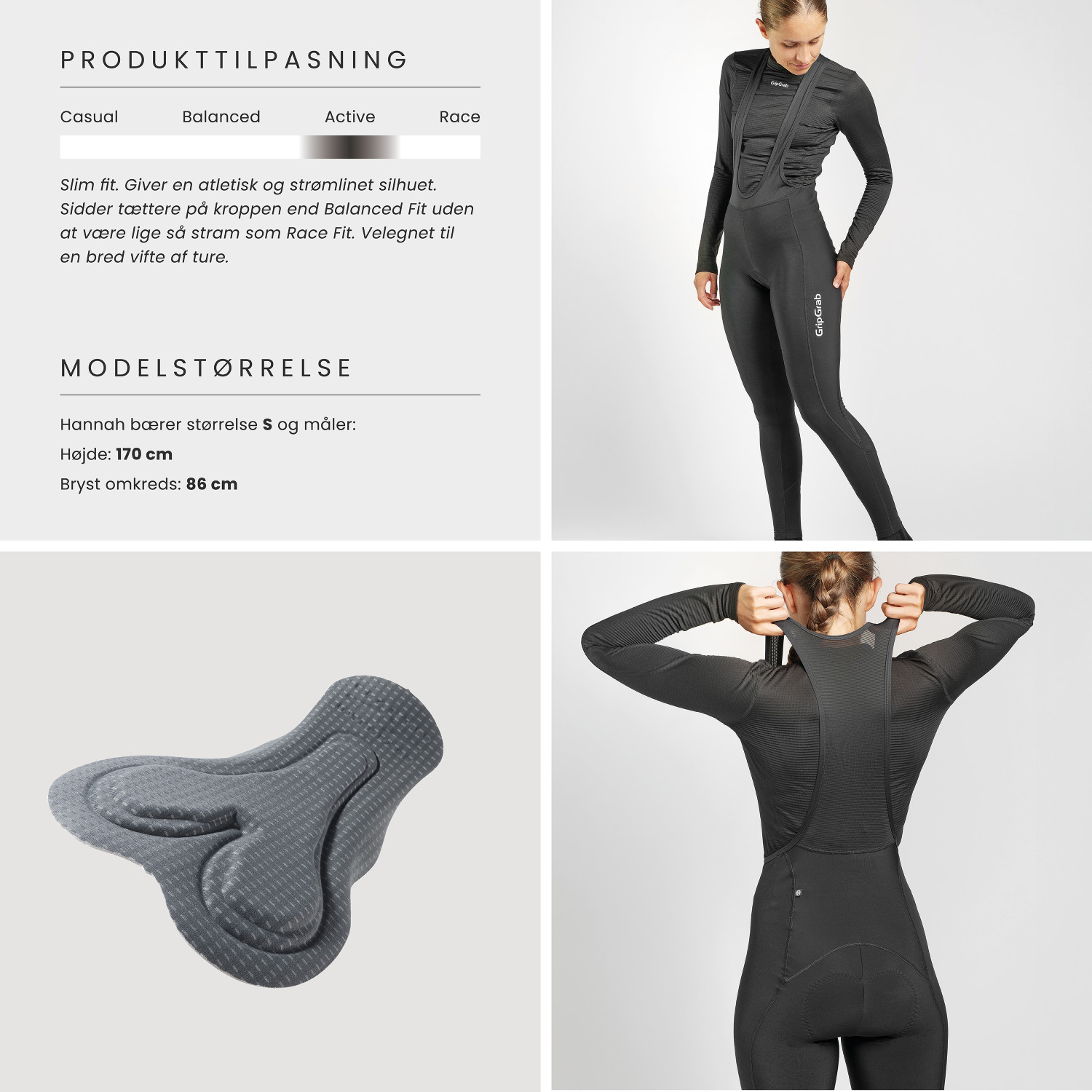 Beklædning - Cykelbukser - GripGrab RIDE Thermo bibtights til damer - Black