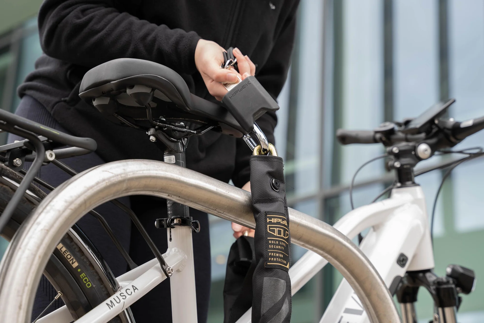 Tilbehør - Cykellås - HIPLOK Gold Wearable Chain Lock - Black