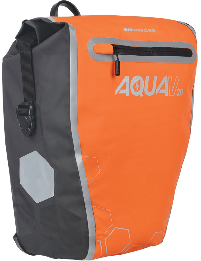 Tilbehør - Cykeltasker - OXFORD Aqua V 20L Single QR Pannier Bag - Orange