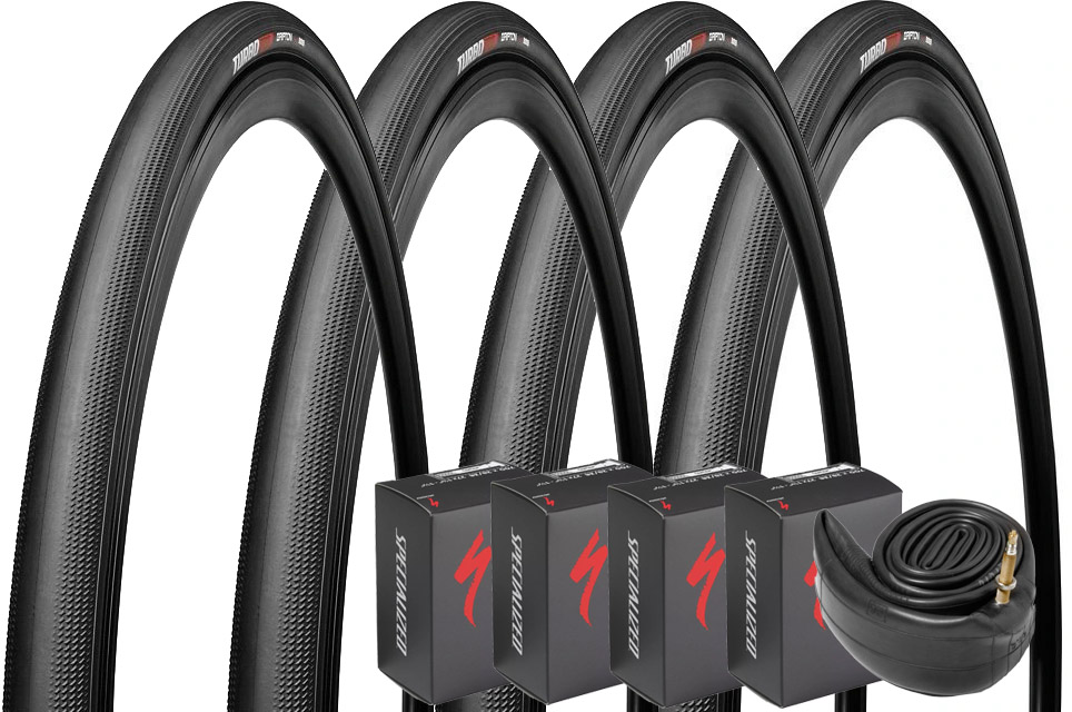 Turbo Pro 700x24c Dæk 4 Stk 60mm Slanger 4 Stk Fra Specialized