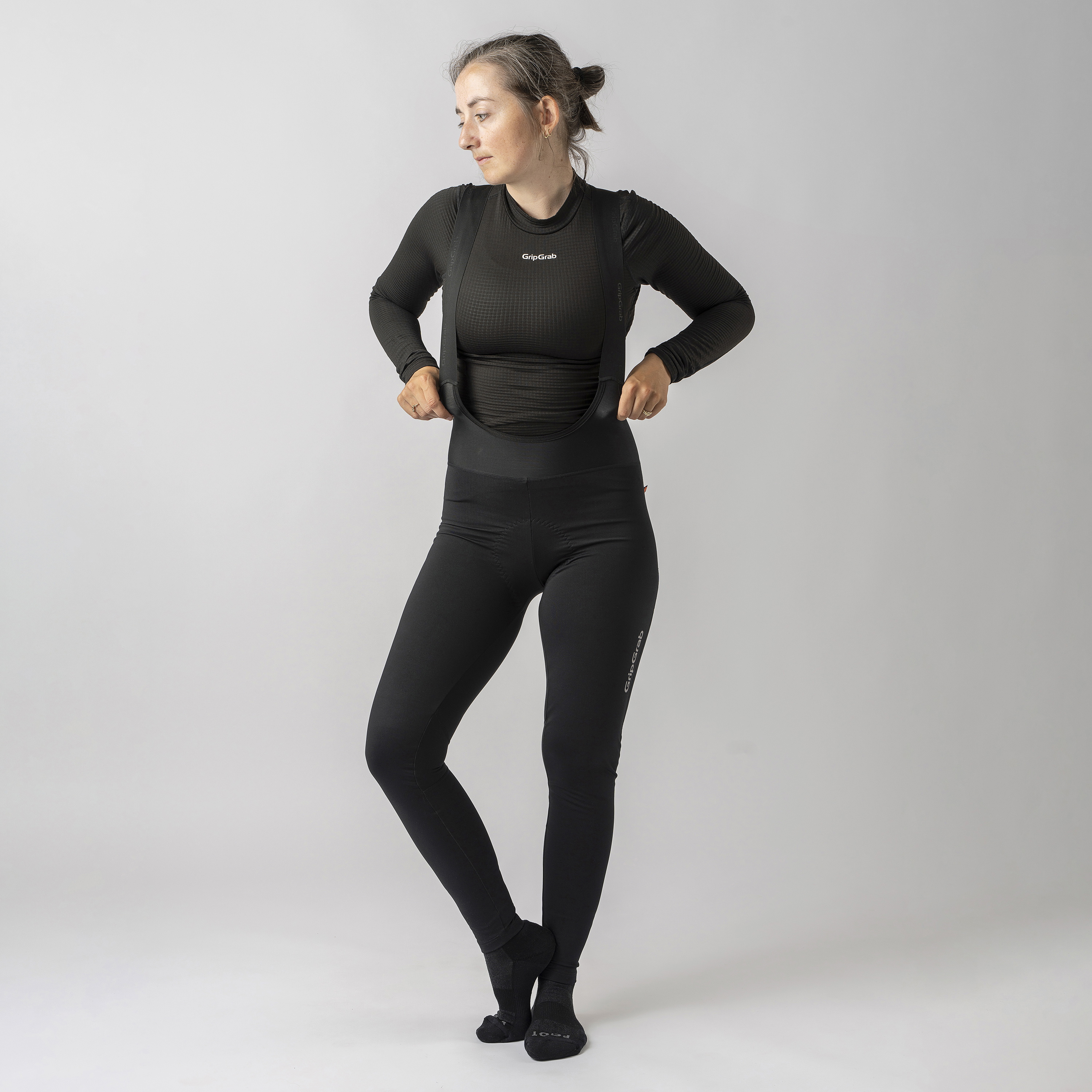 Beklædning - Cykelbukser - GripGrab PACR Vandafvisende bibtights til damer - Black