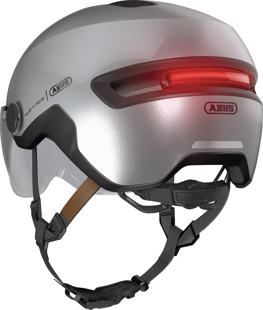 Beklædning - Cykelhjelme - Abus Hud-Y ACE m. LED lys - Gleam Silver