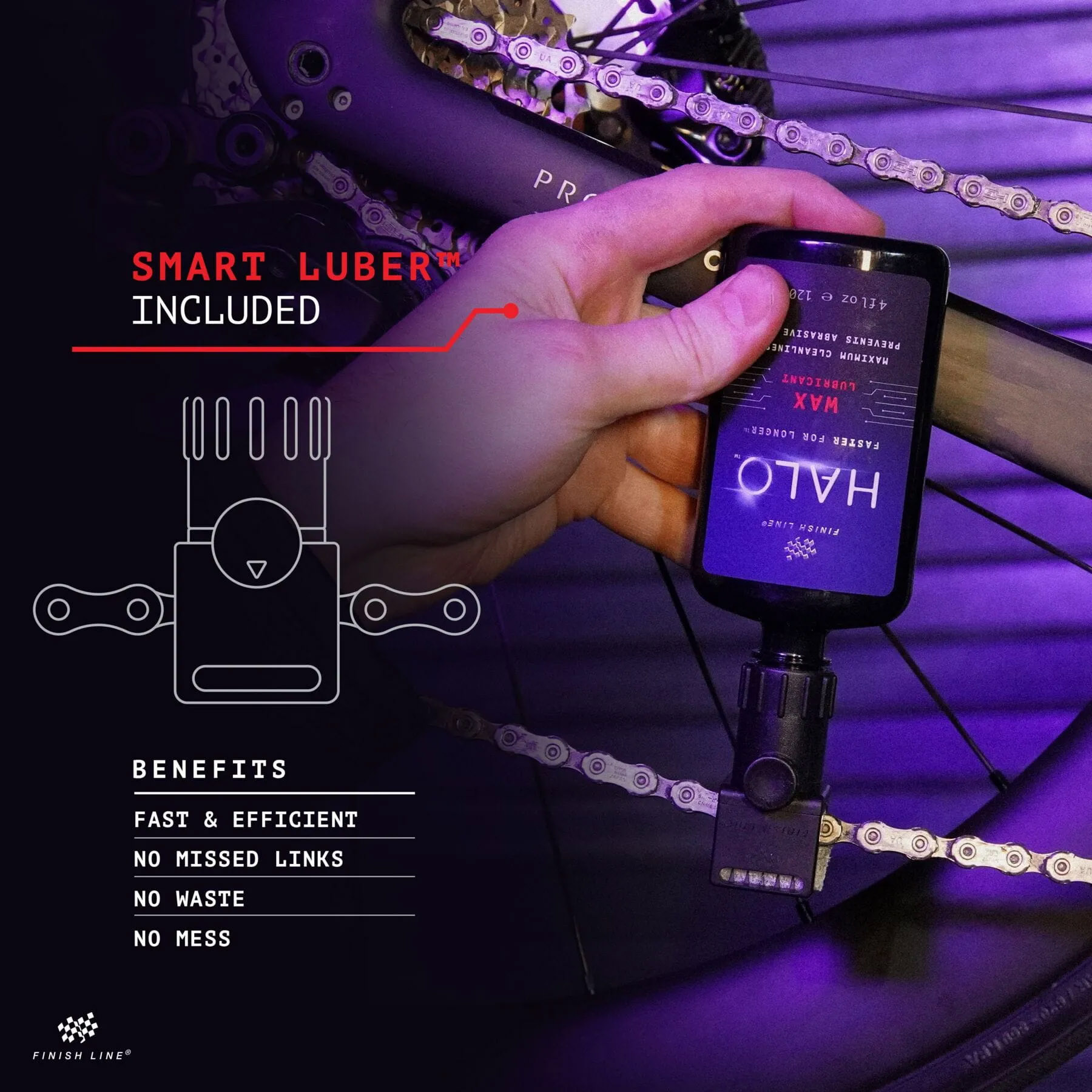 Tilbehør - Olie / Fedt - Finish Line HALO Wax + Smart Luber 120ml
