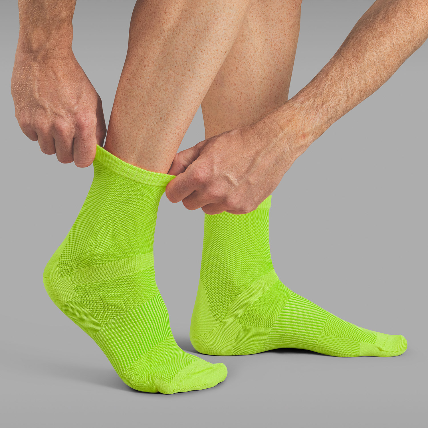 Beklædning - Sokker - GripGrab Lightweight Airflo Korte Sokker - Yellow Hi-Vis