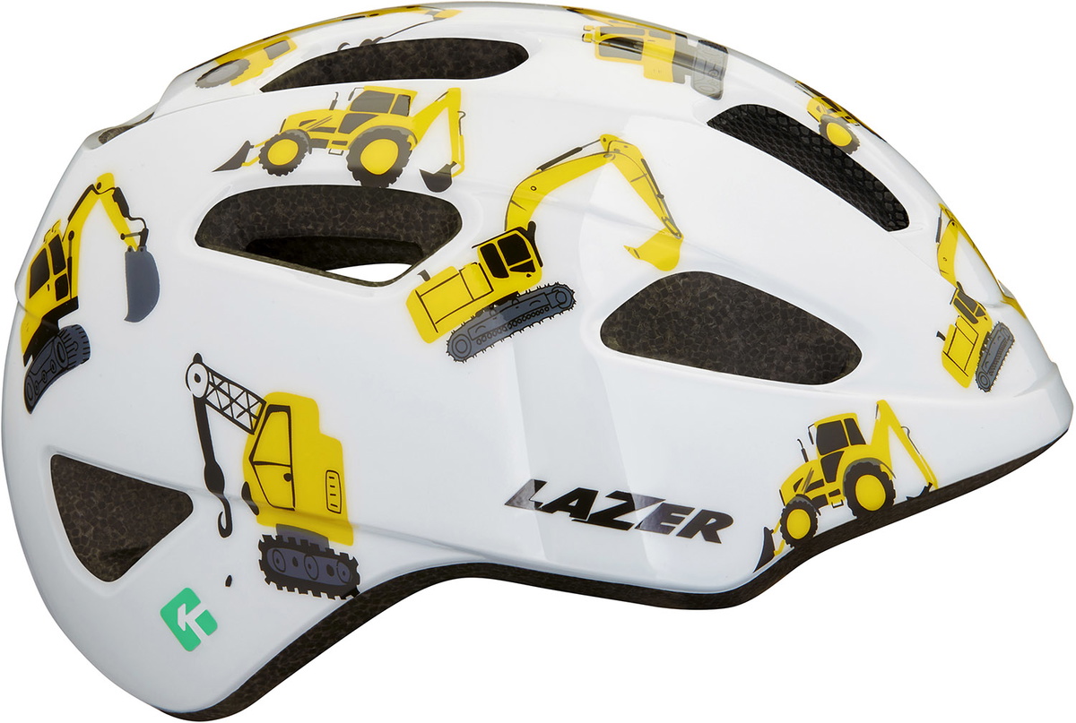 Lazer Pnut Kineticore "Green Buckle" cykelhjelm - Hvid
