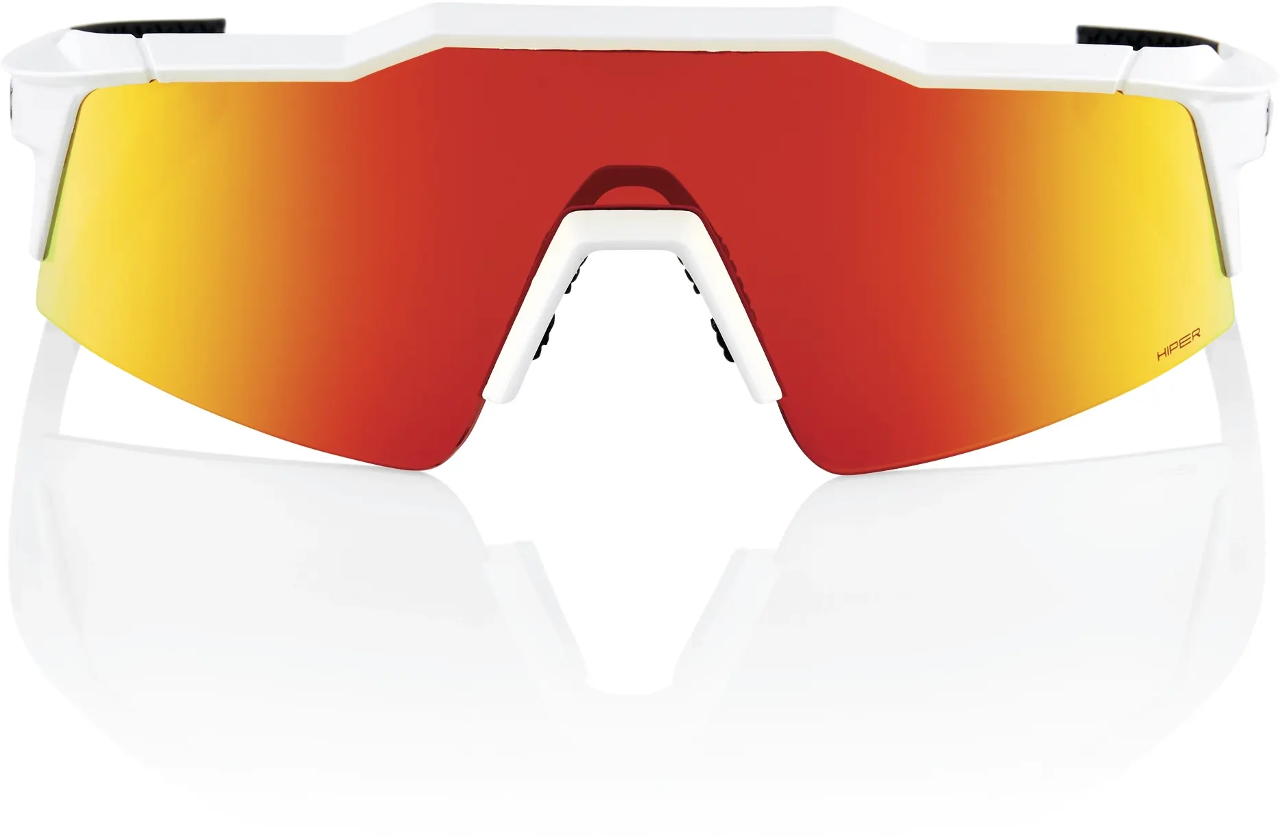 Beklædning - Cykelbriller - 100% SPEEDCRAFT SL - Soft Tact Off White - HiPER Red Multilayer Mirror Lens