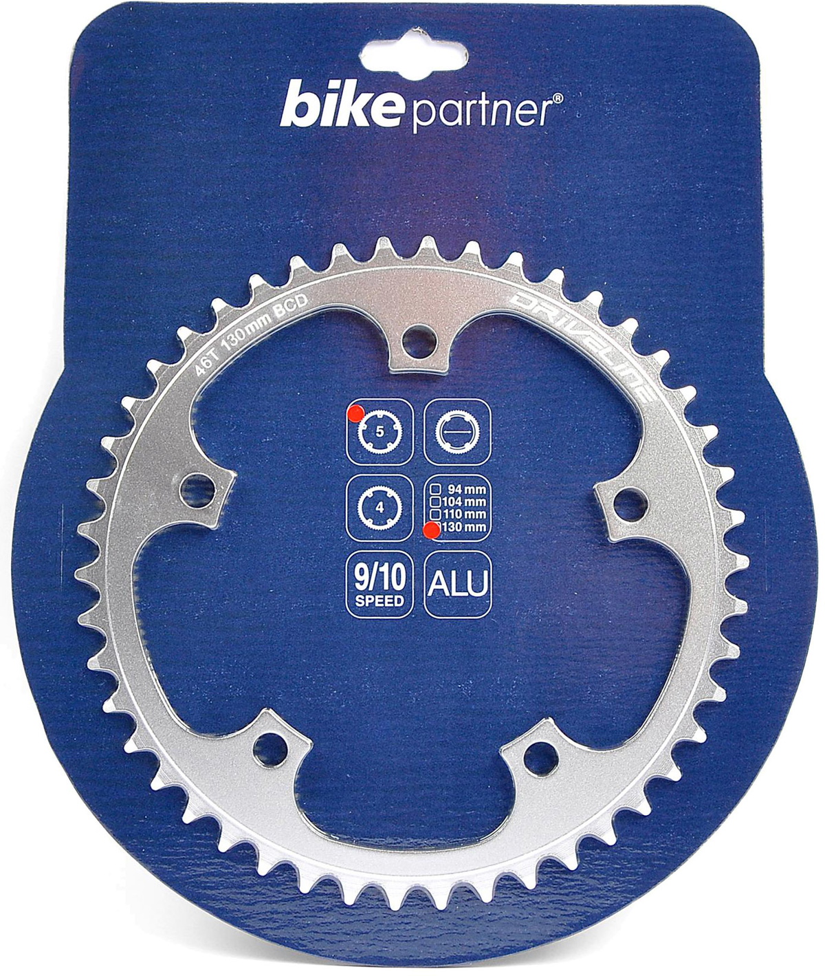 BikePartner 46t Alu Ø130 5huls 9/10sp