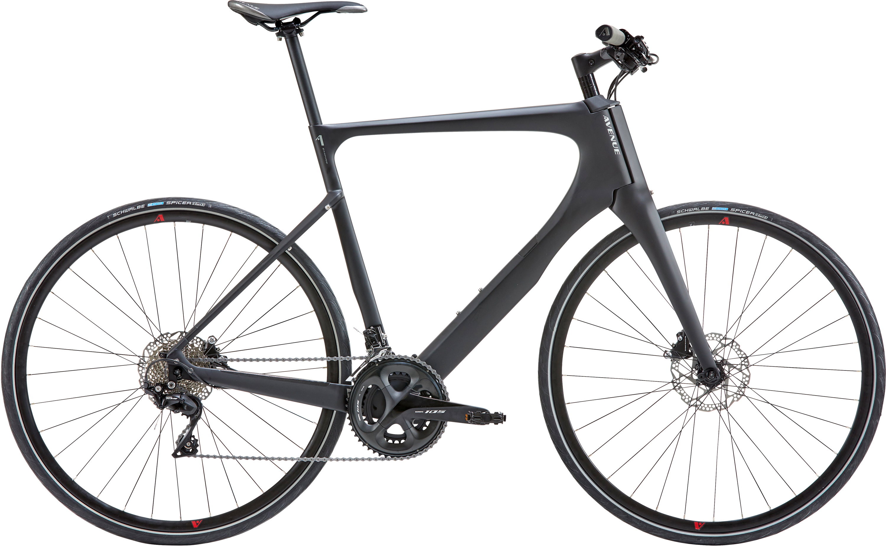 Se Avenue Empire Carbon Herre 22g Shimano 105 2023 - Sort hos Cykelexperten.dk