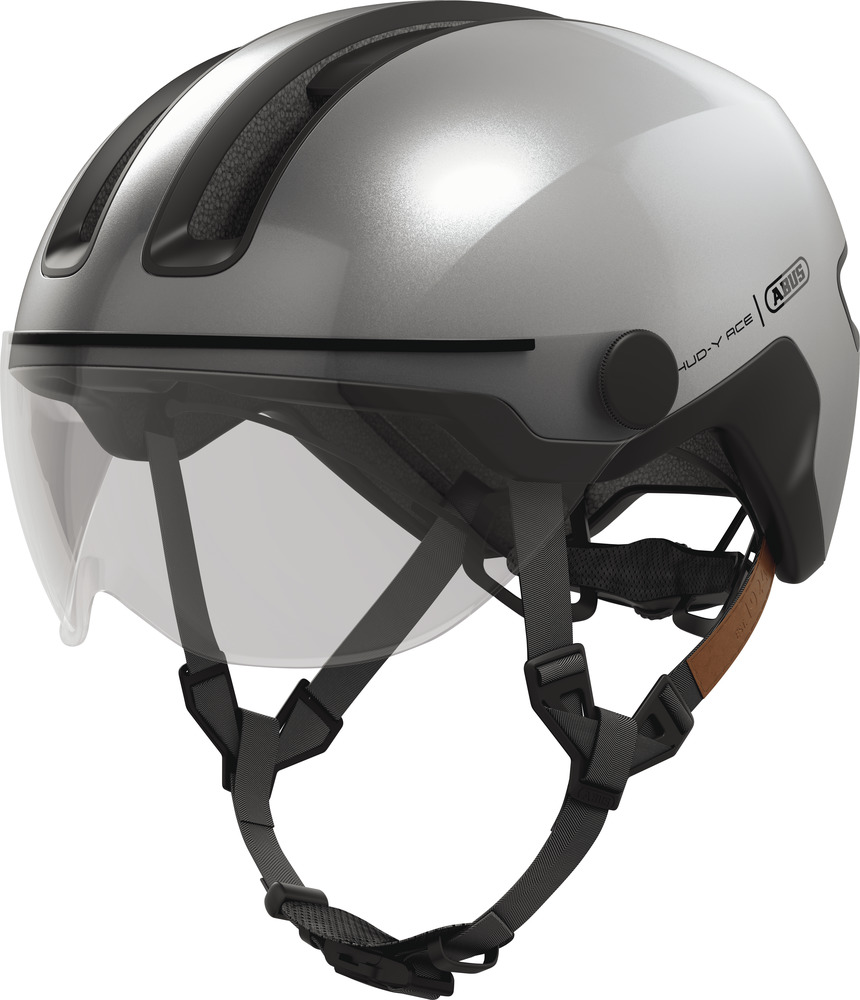 Beklædning - Cykelhjelme - Abus Hud-Y ACE m. LED lys - Gleam Silver