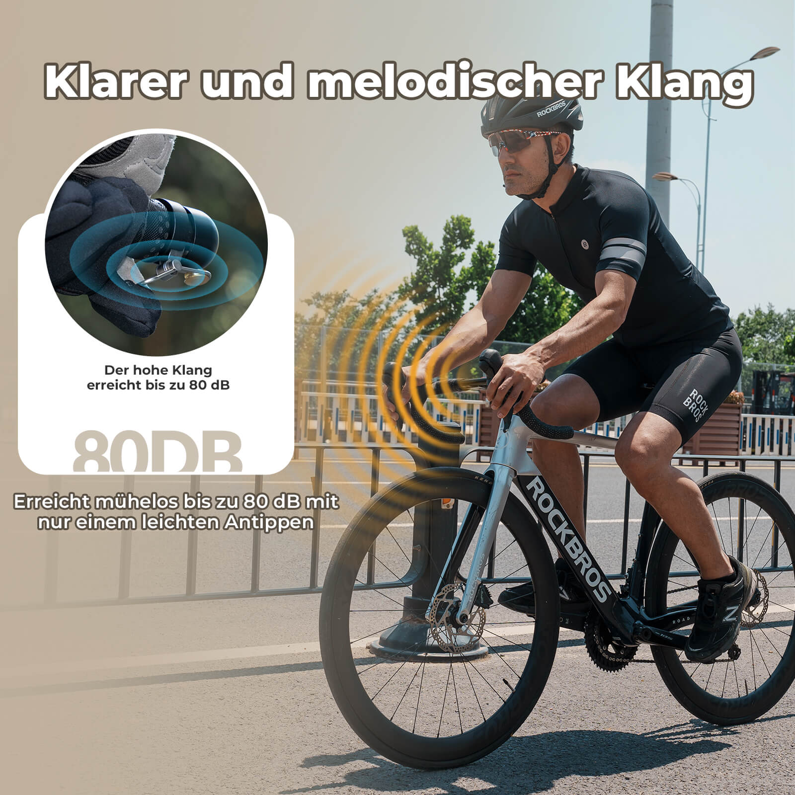 Tilbehør - Ringeklokker - RockBros Dropbar Ringeklokke 22.2mm - Black