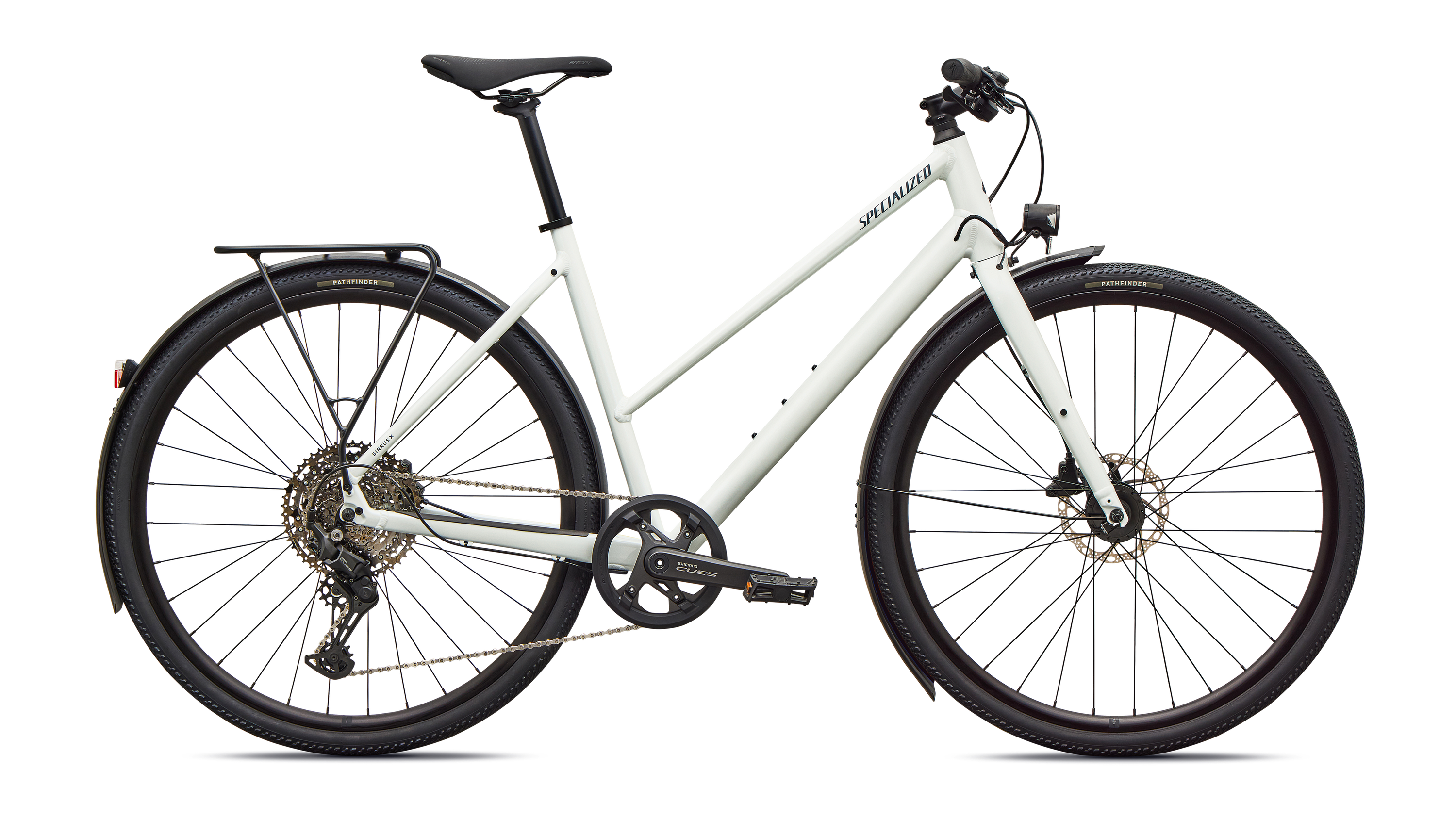 Cykler - Damecykler - Specialized Sirrus X 3.0 Step-Through EQ 2027 - Gloss Metallic White Silver / Metallic Deep