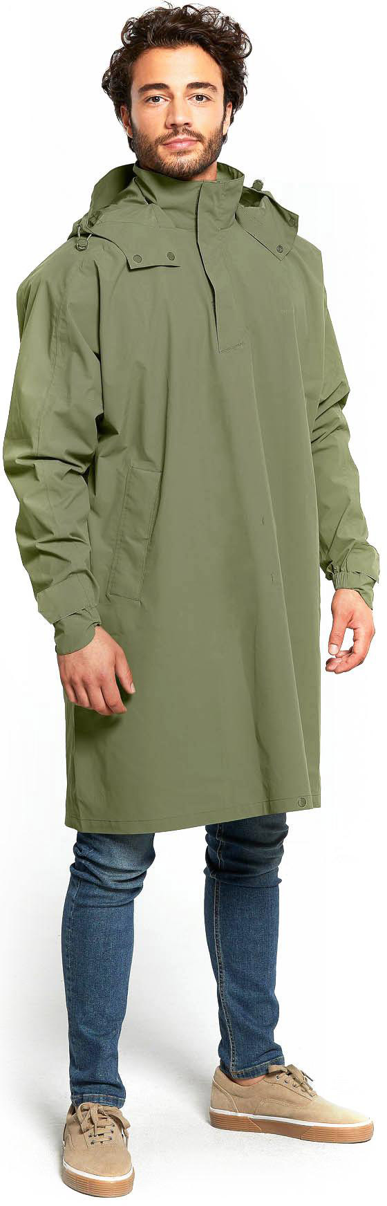 Beklædning - Regntøj & Vindtøj - Basil Poncho MOSSE One size - Olive Green