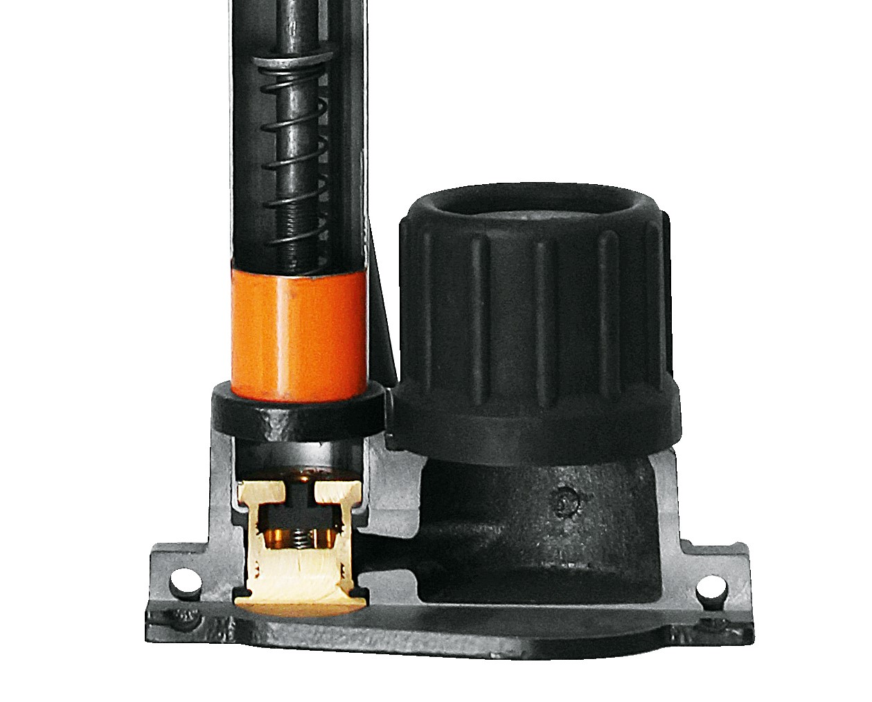 Tilbehør - Cykelpumper - SKS Rennkompressor fodpumpe MV hoved Multi Ventil 16bar/230psi - Orange