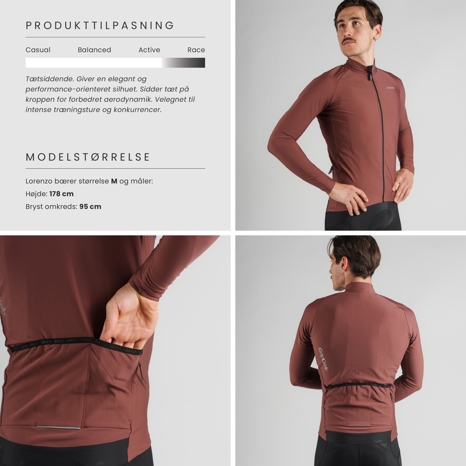 Beklædning - Cykeltrøjer - GripGrab Langærmet Therma PACR termocykeltrøje - Dark Red