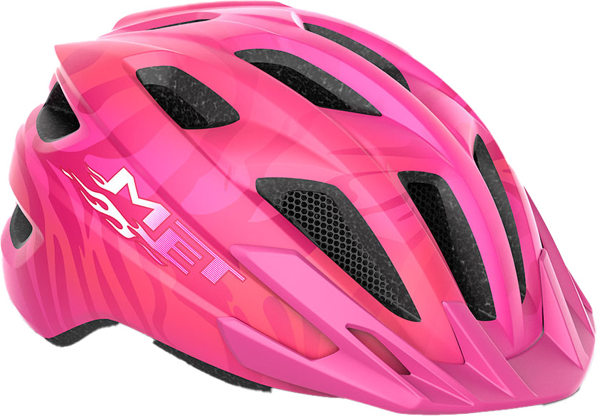 MET Helmet Crackerjack m. LED - Pink/Matt