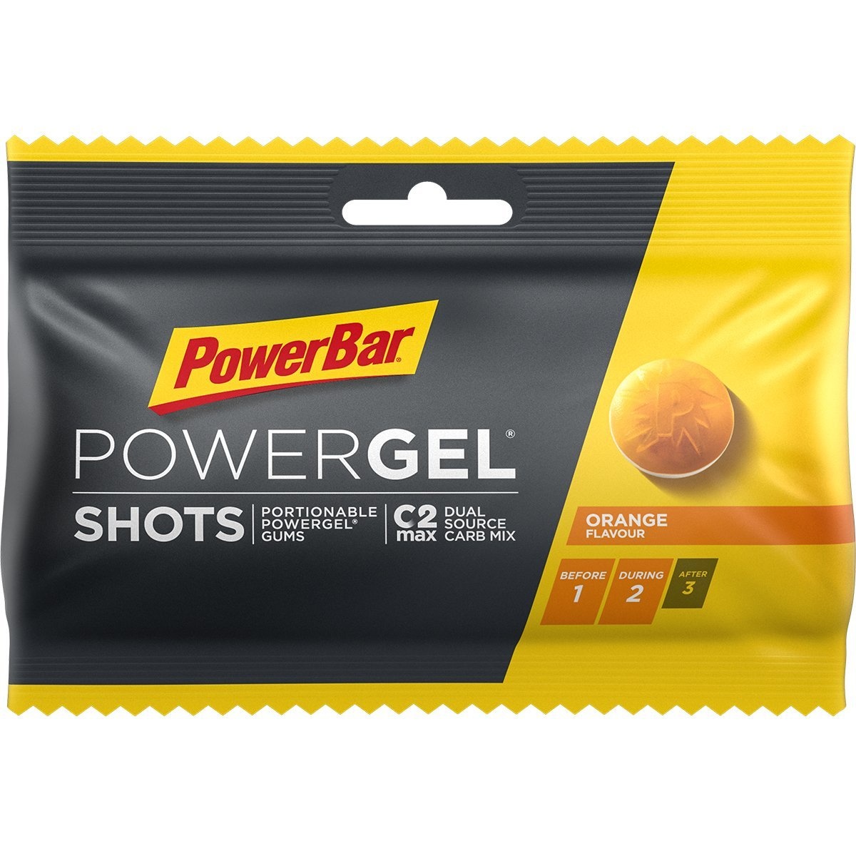 Tilbehør - Energiprodukter - Energigel - PowerBar PowerGel shots - Vingummi - Appelsin