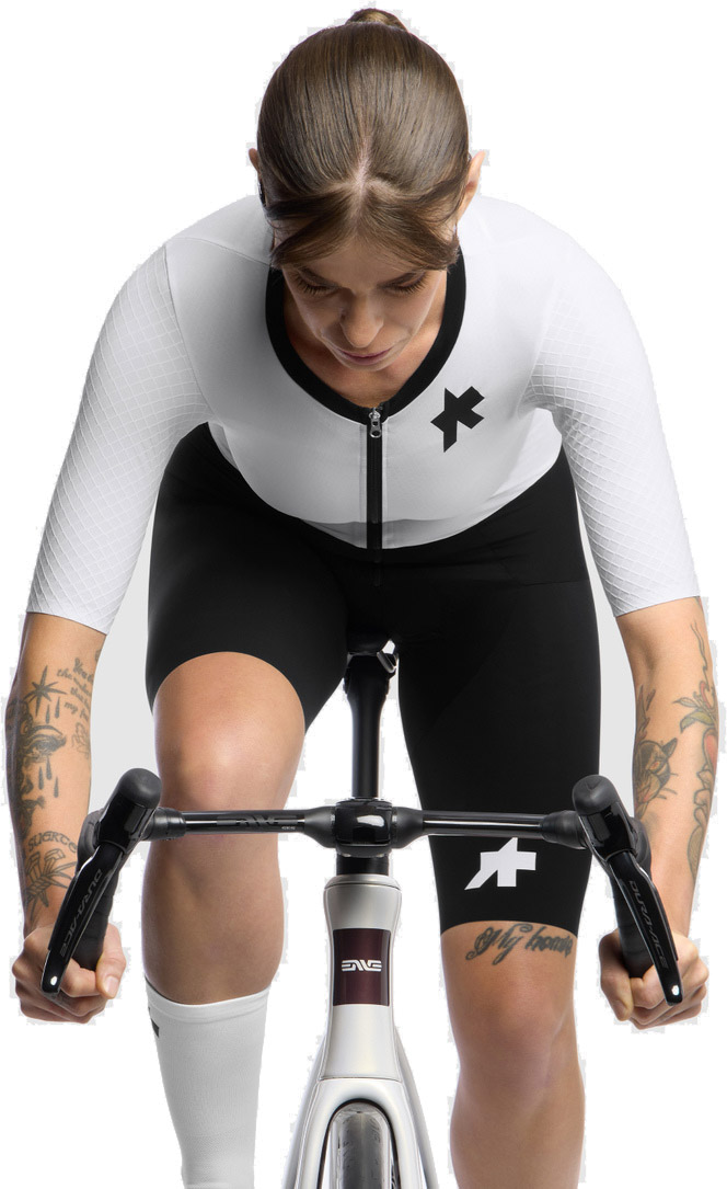 Beklædning - Cykelbukser - Assos DYORA RSV TRIATOR Speedsuit S11 Triatlondragt Cykeltrøje og Cykelbukser - White Series