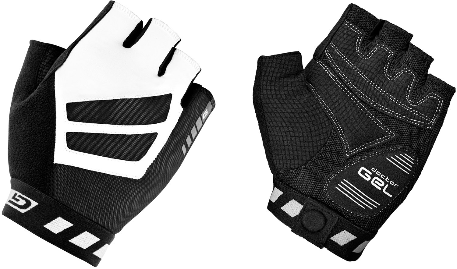 Beklædning - Cykelhandsker - GripGrab WorldCup Polstret Kortfingret Handske - Sort/Hvid