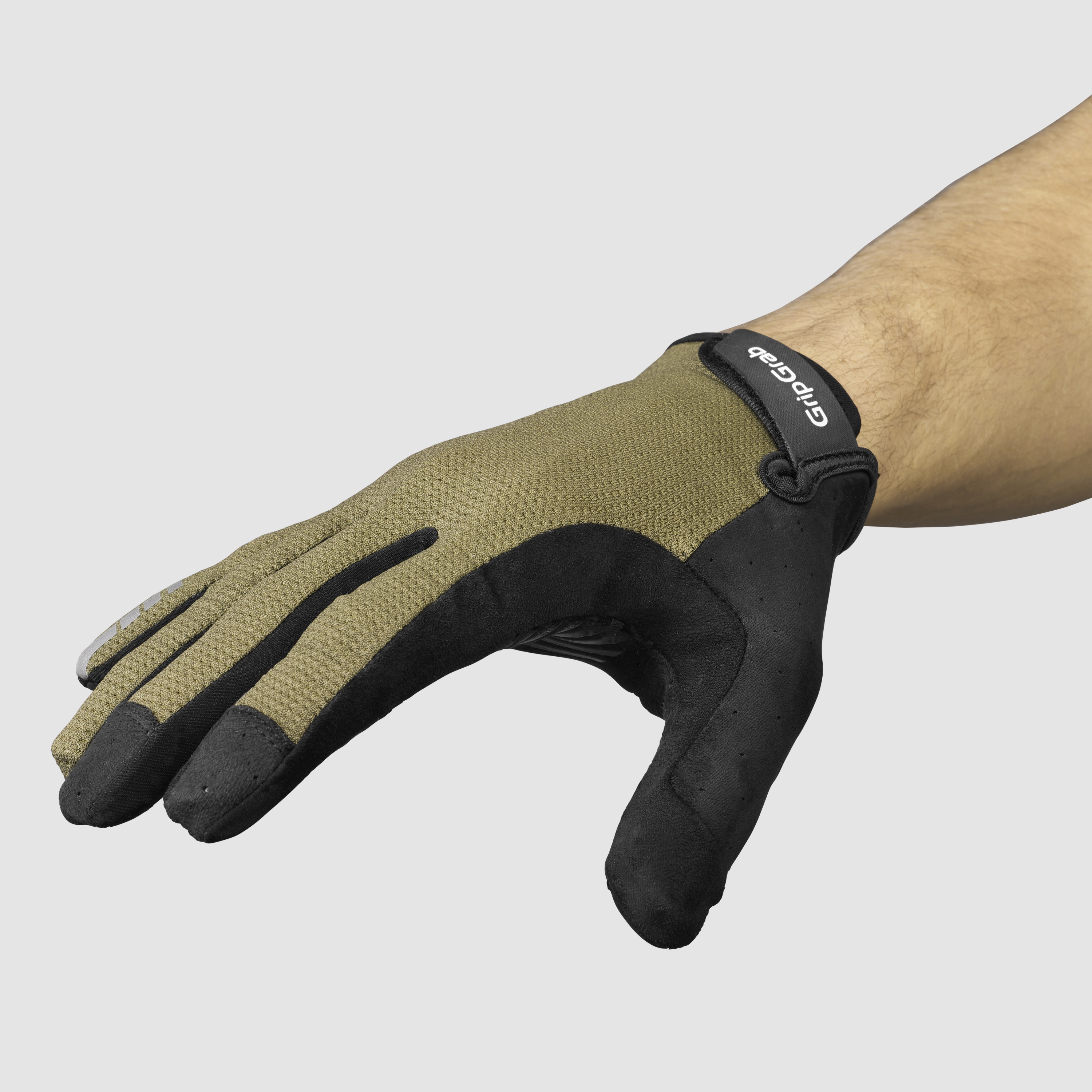 Beklædning - Cykelhandsker - GripGrab EXPLR Polstret Langfingret Sommerhandsker - Olive Green