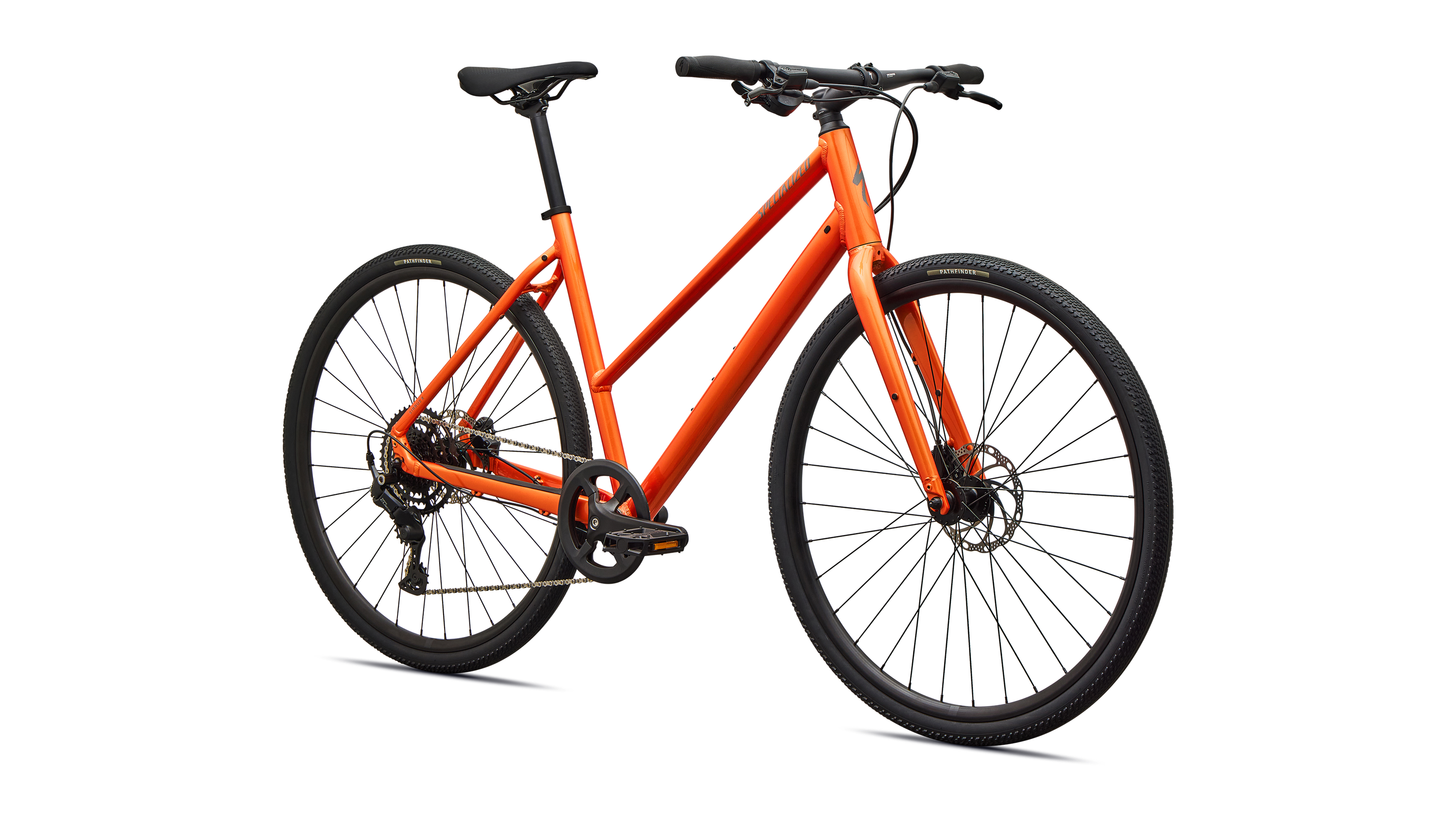 Cykler - Damecykler - Specialized Sirrus X 2.0 Step-Through 2027 - Gloss Tangerine / Shadow Silver