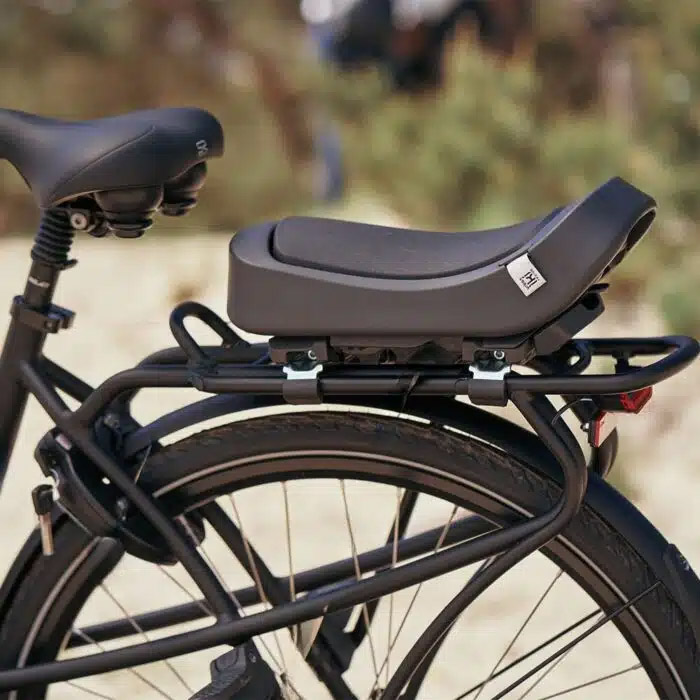 Tilbehør - Cykelstole - Urban Iki Barnestol Junior til bagagebærer - 5 til 10 år (max. 35 kg) - Bincho Black/Bincho Black