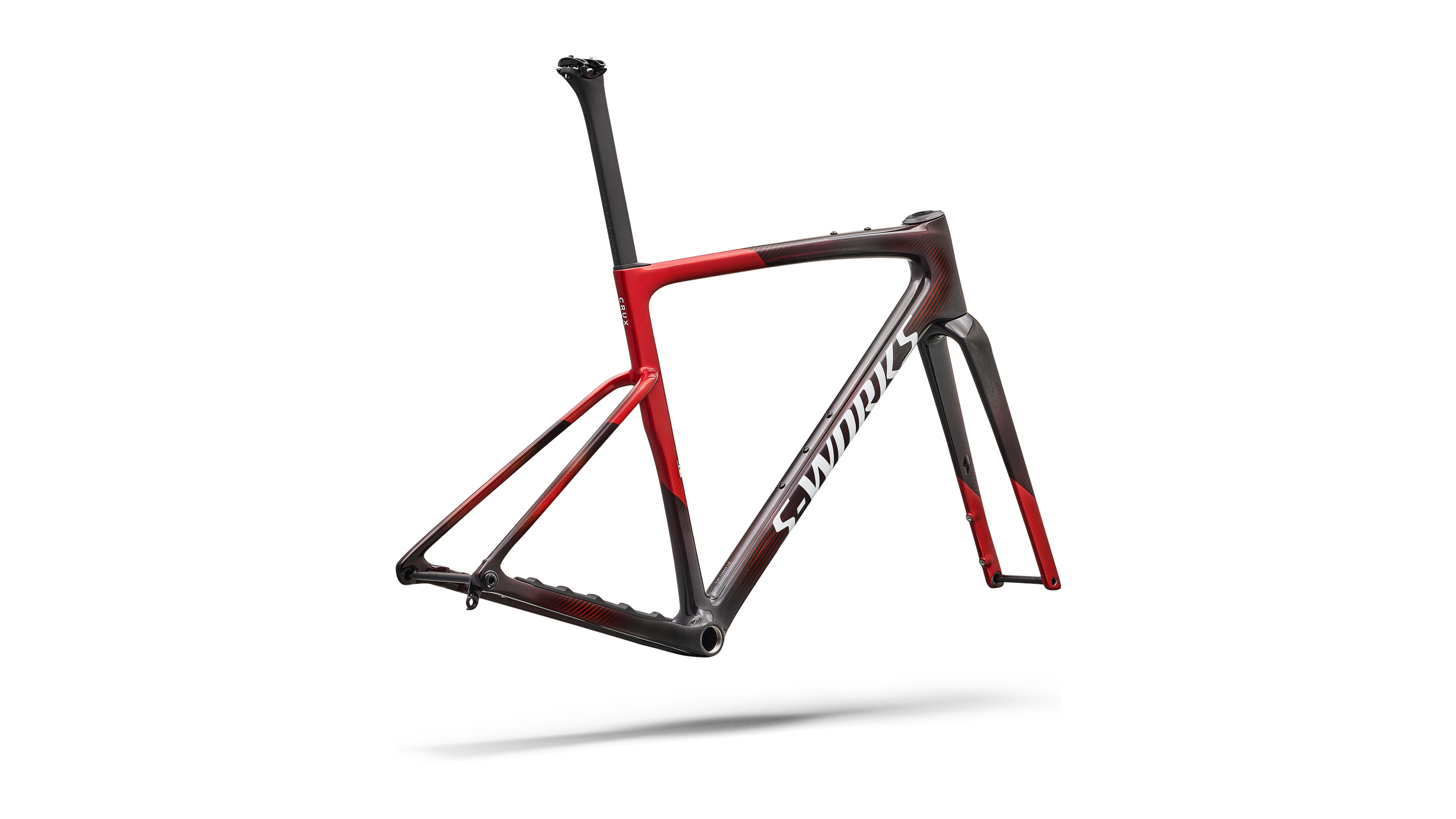 Cykler - Gravel cykler - Specialized S-Works Crux 5 Frameset FACT 12r Carbon 2027 - Cayenne Metallic/Red Tint/White Silver Metallic