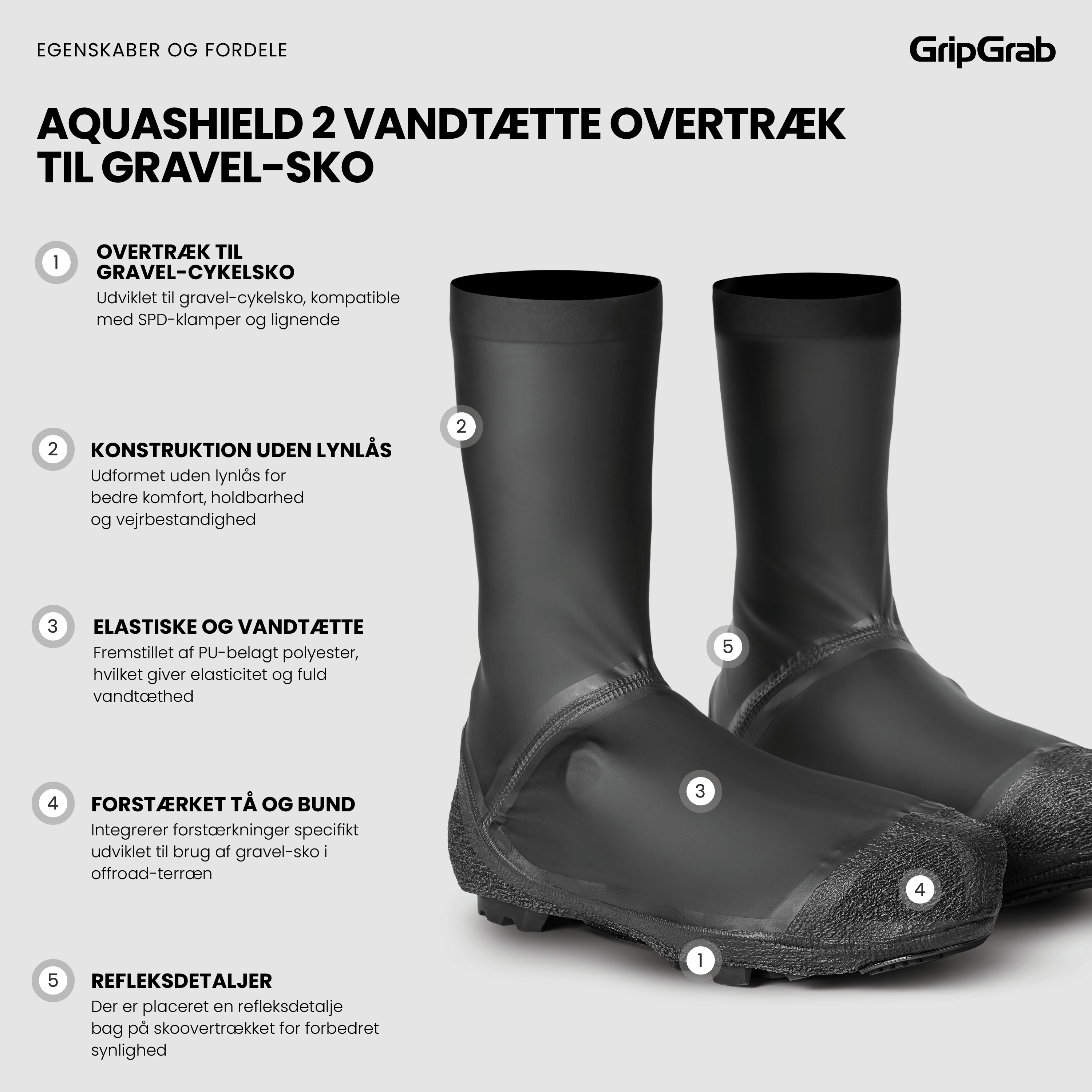 Beklædning - Skoovertræk - GripGrab AquaShield 2 Gravel Skoovertræk - Black