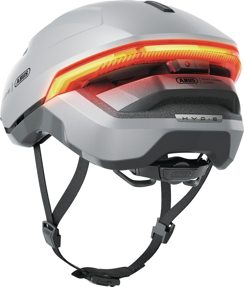 Beklædning - Cykelhjelme - Abus Hyp-E m. LED Lys - Gleam Silver