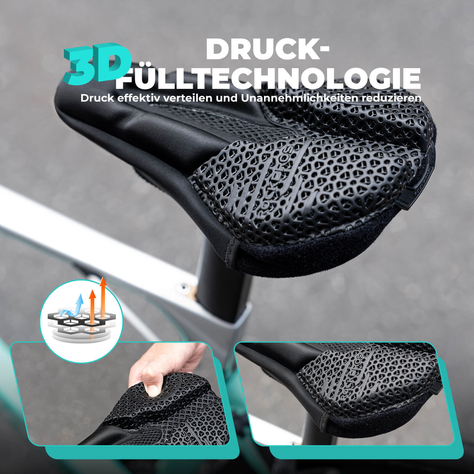 Tilbehør - Cykelsadel - RockBros Sadelovertræk 3D Stødabsorberende