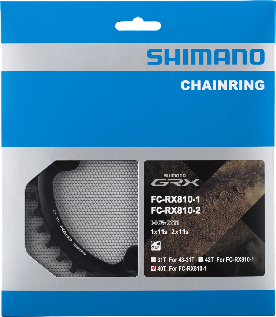 Reservedele - Klinger - Shimano GRX FC-RX810 Klinge 40T 1x 11 speed Sort