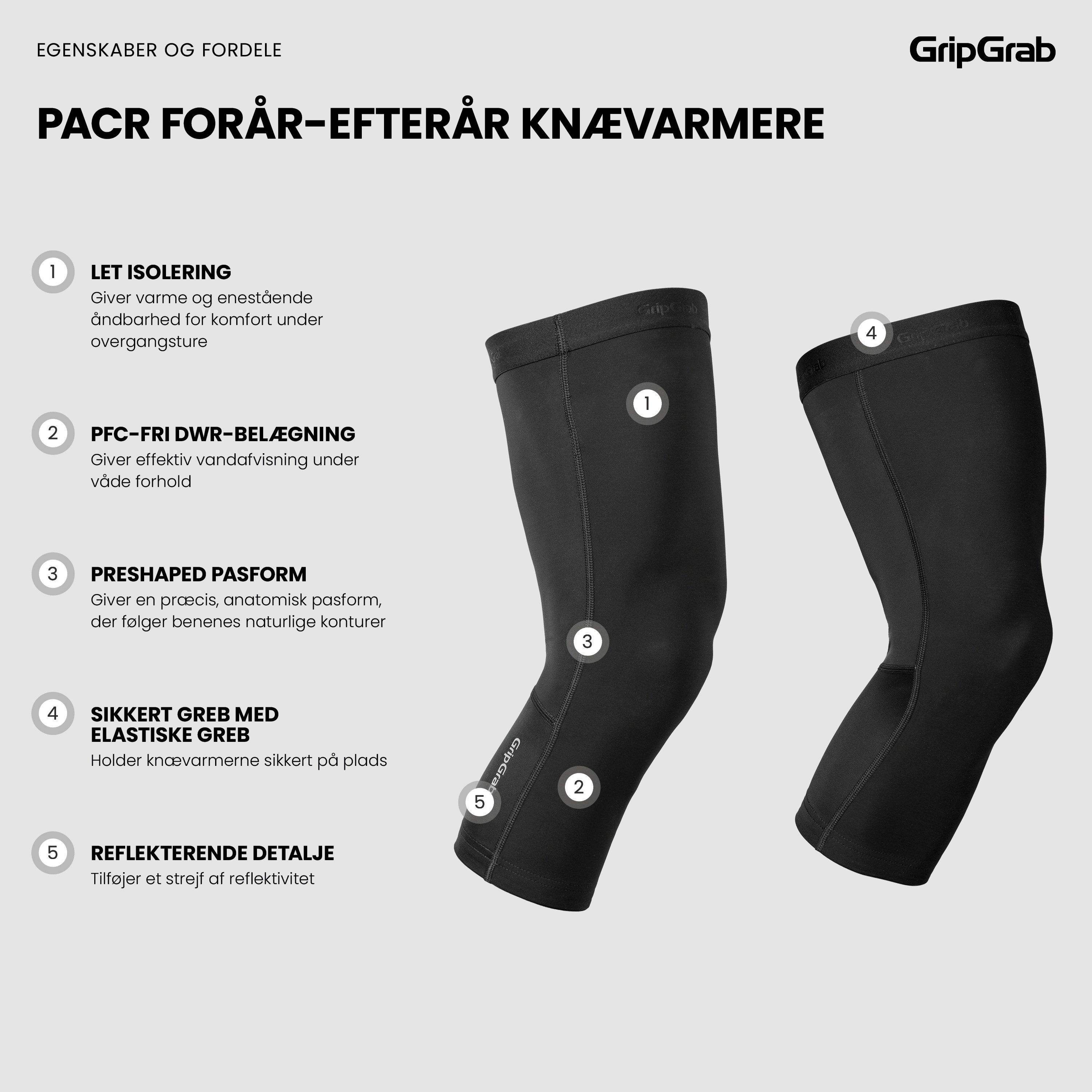 Beklædning - Løse ærmer / ben - GripGrab PACR Forår-Efterår Knævarmere - Black