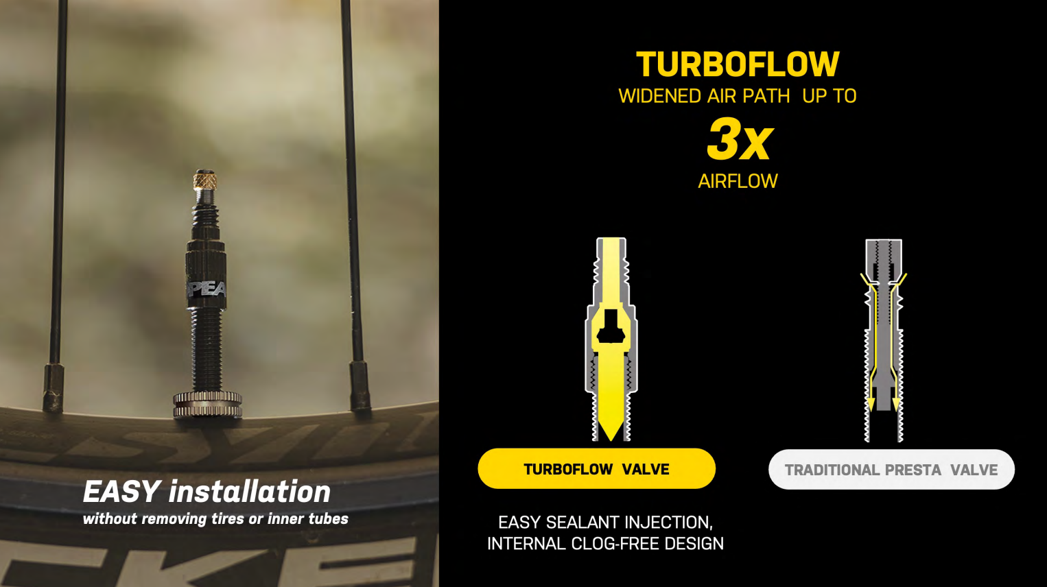 Reservedele - Tubeless - Topeak TurboFlow Tubeless Ventilsæt 60mm