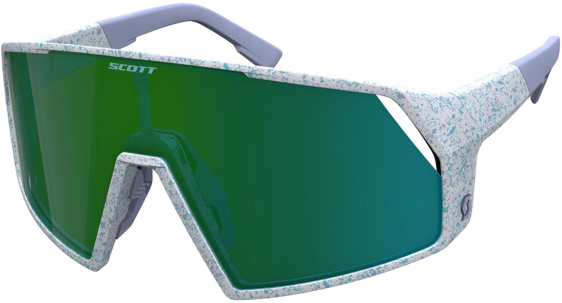 Scott Pro Shield Cykelbrille - Terrazzo White / Green Chrome