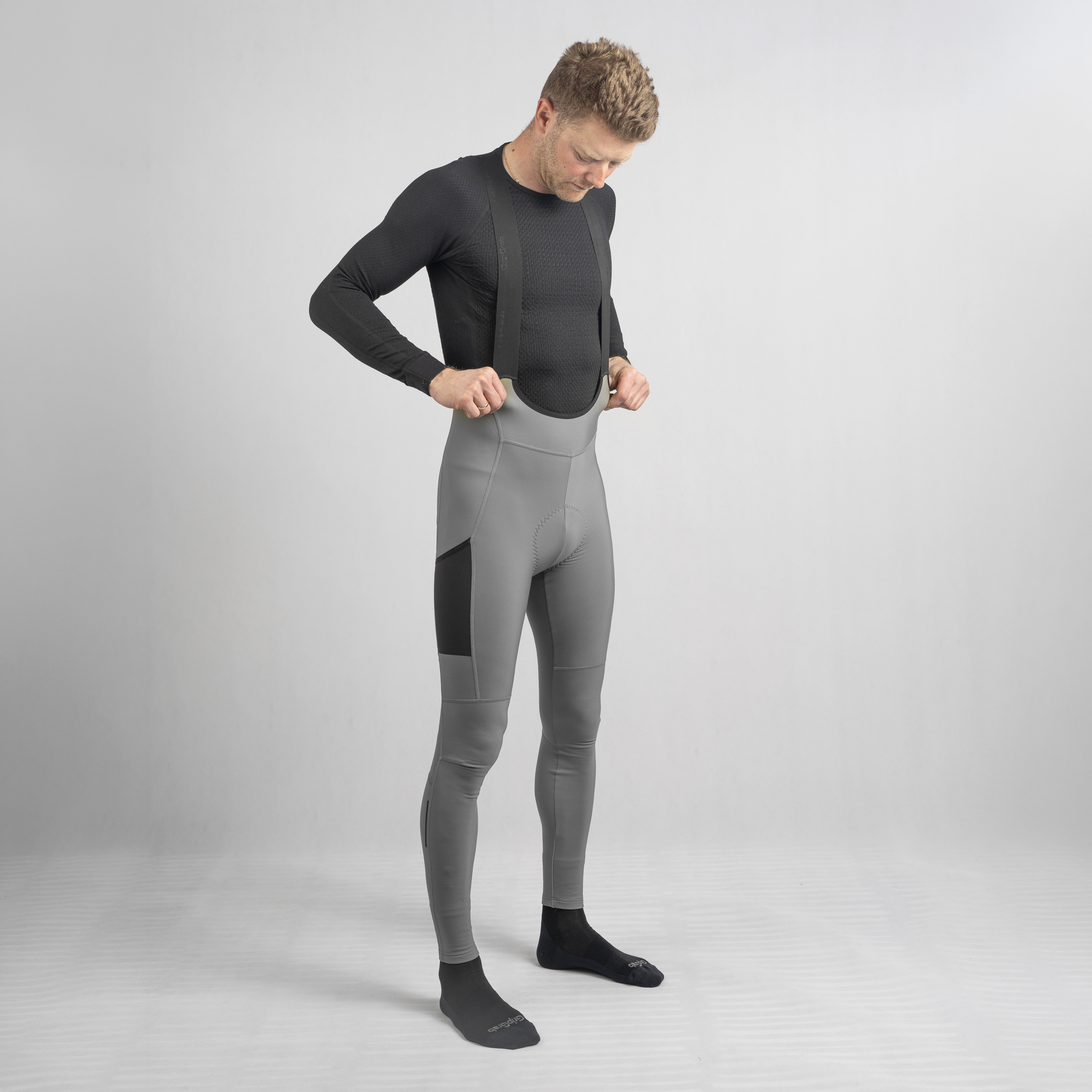 Beklædning - Cykelbukser - GripGrab PACR Thermo bibtights - Grey
