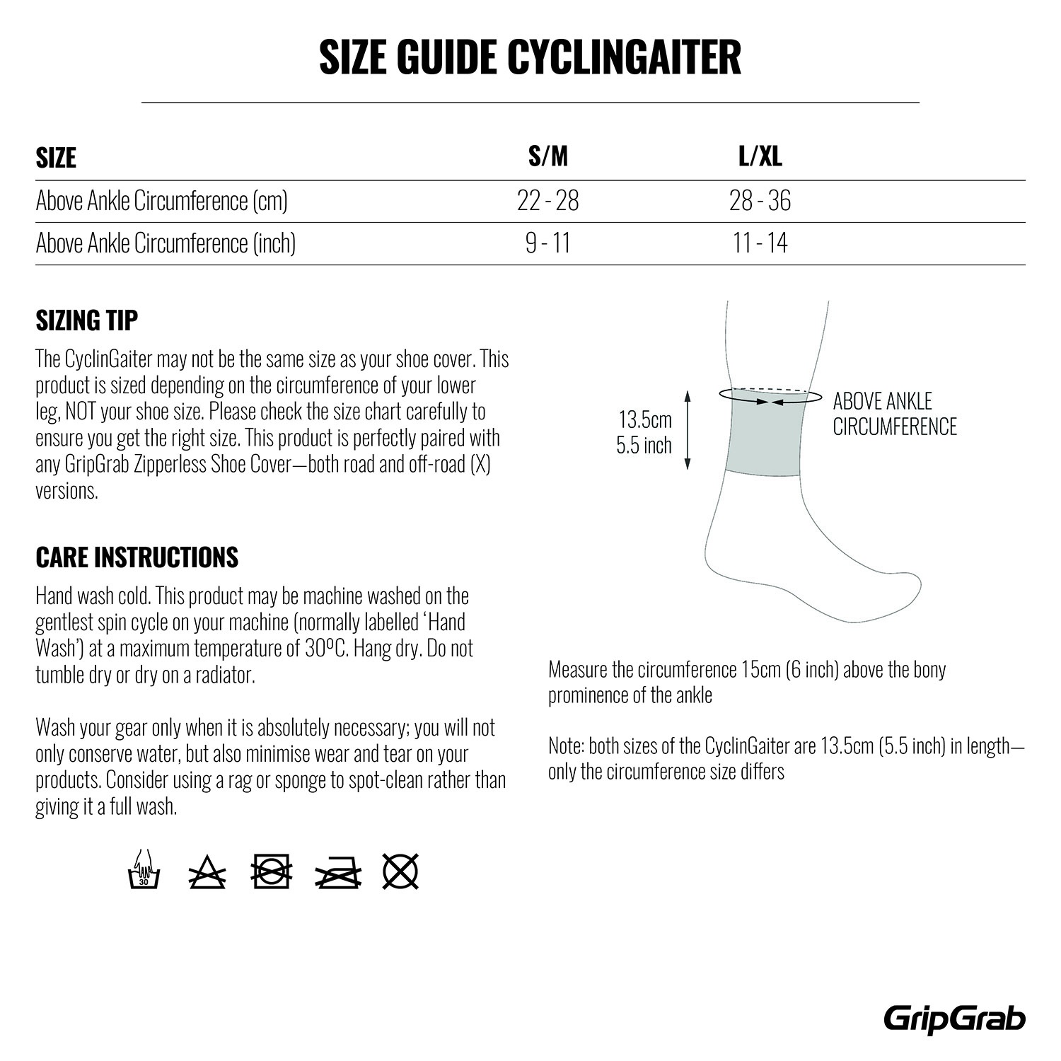 Beklædning - Skoovertræk - GripGrab CyclingGaiter Hi-Vis Ankel Forsegler