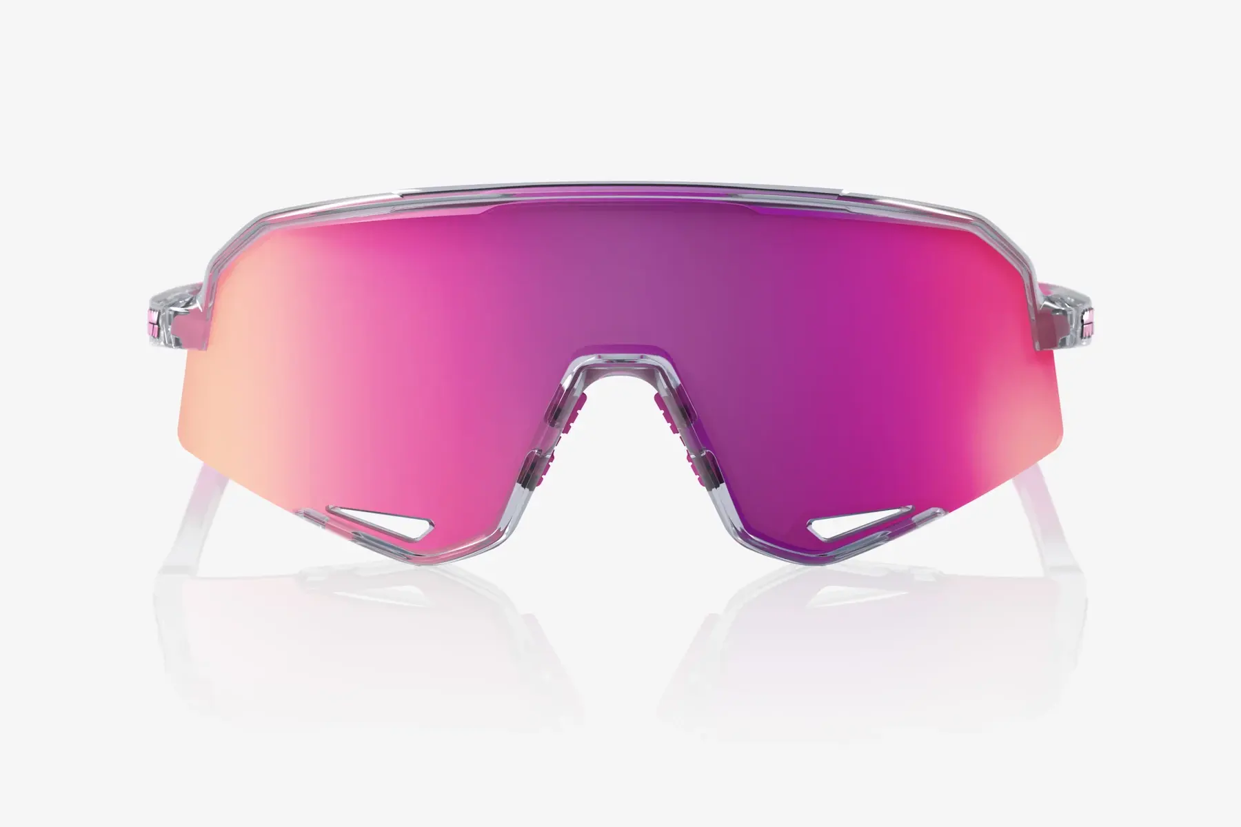 Beklædning - Cykelbriller - 100% SLENDALE - Polished Translucent Grey - Purple Multilayer Mirror