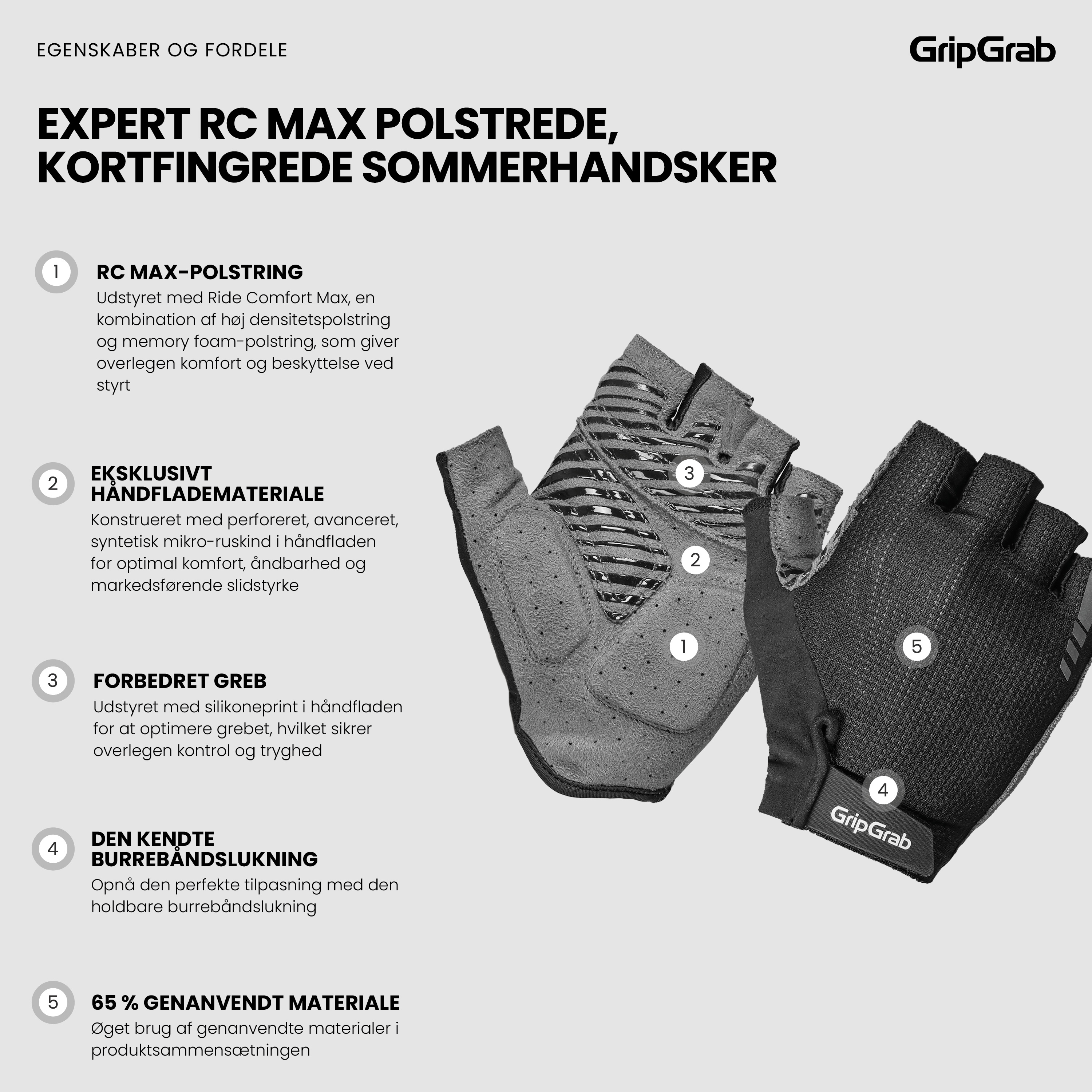 Beklædning - Cykelhandsker - GripGrab Expert RC Max Cykelhandske - Black