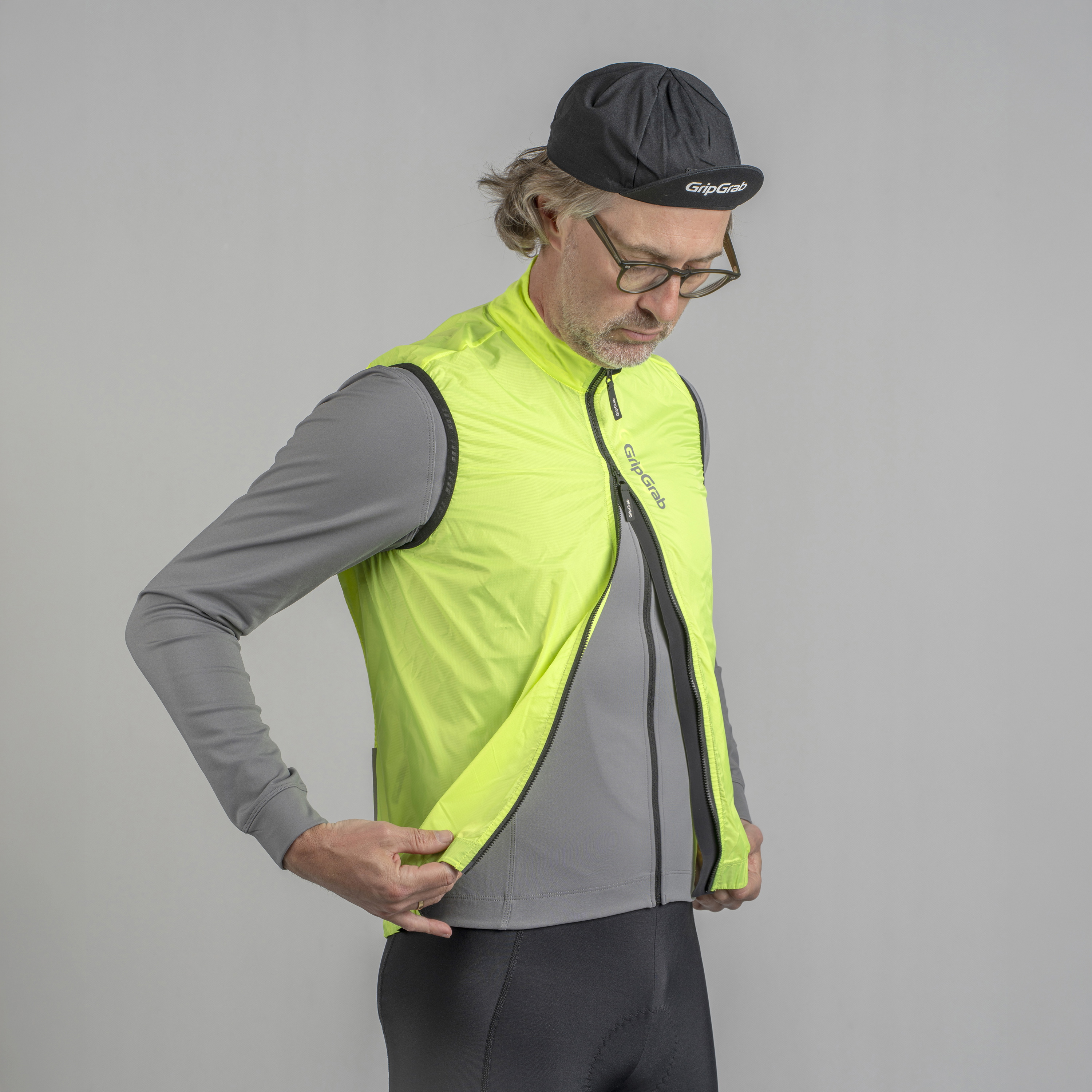 Beklædning - Regntøj & Vindtøj - GripGrab RIDE vindtæt vest - Yellow Hi-Vis