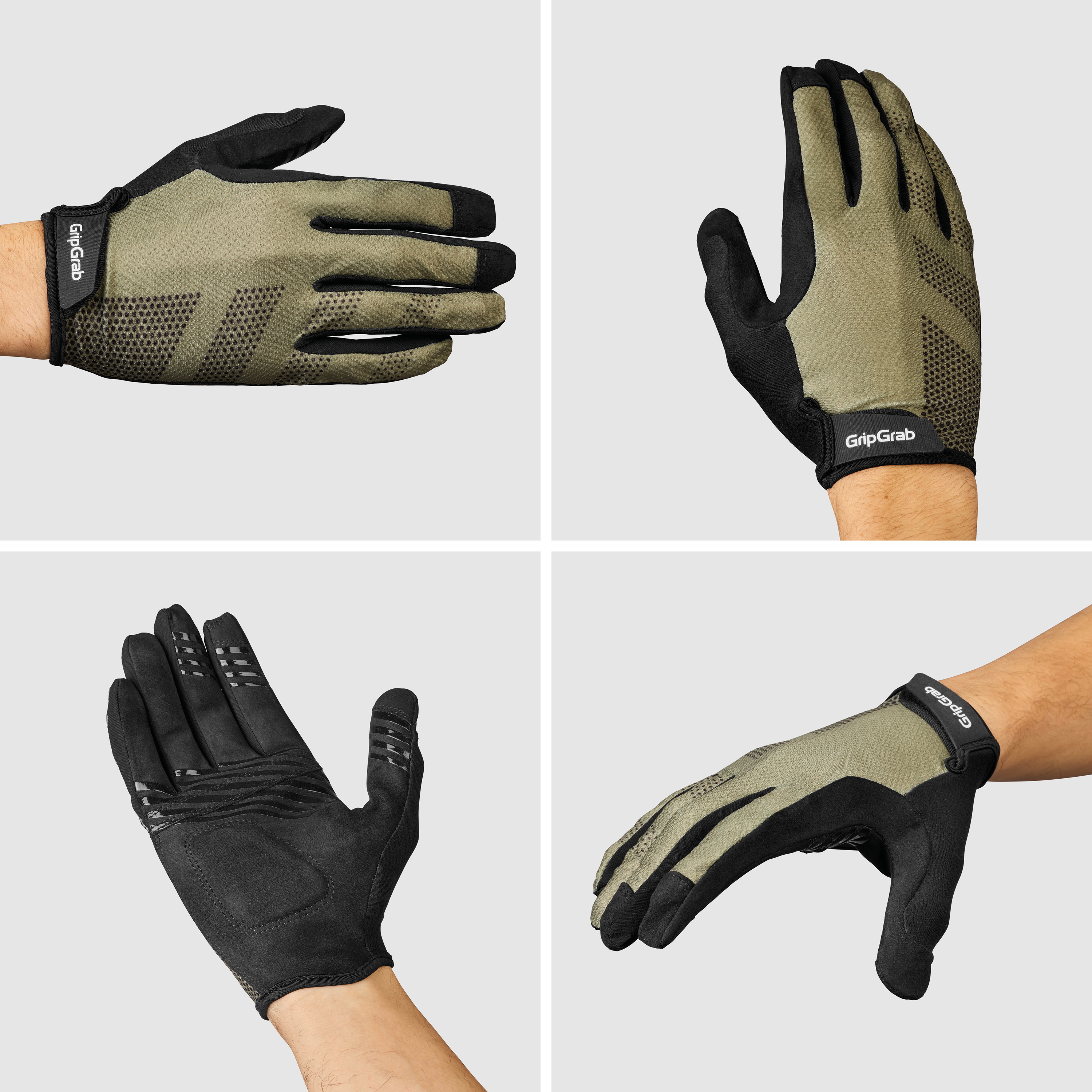 Beklædning - Cykelhandsker - GripGrab RIDE Lite Langfingret Sommerhandsker - Olive Green