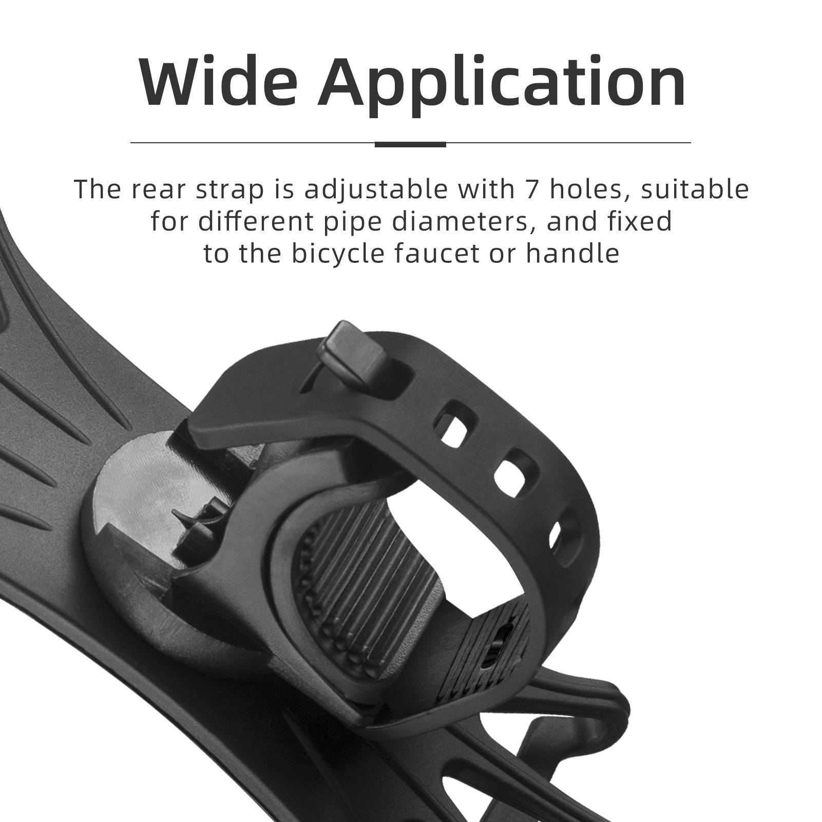 Tilbehør - Mobilholdere - RockBros Silikone Mobilholder 360° - Black
