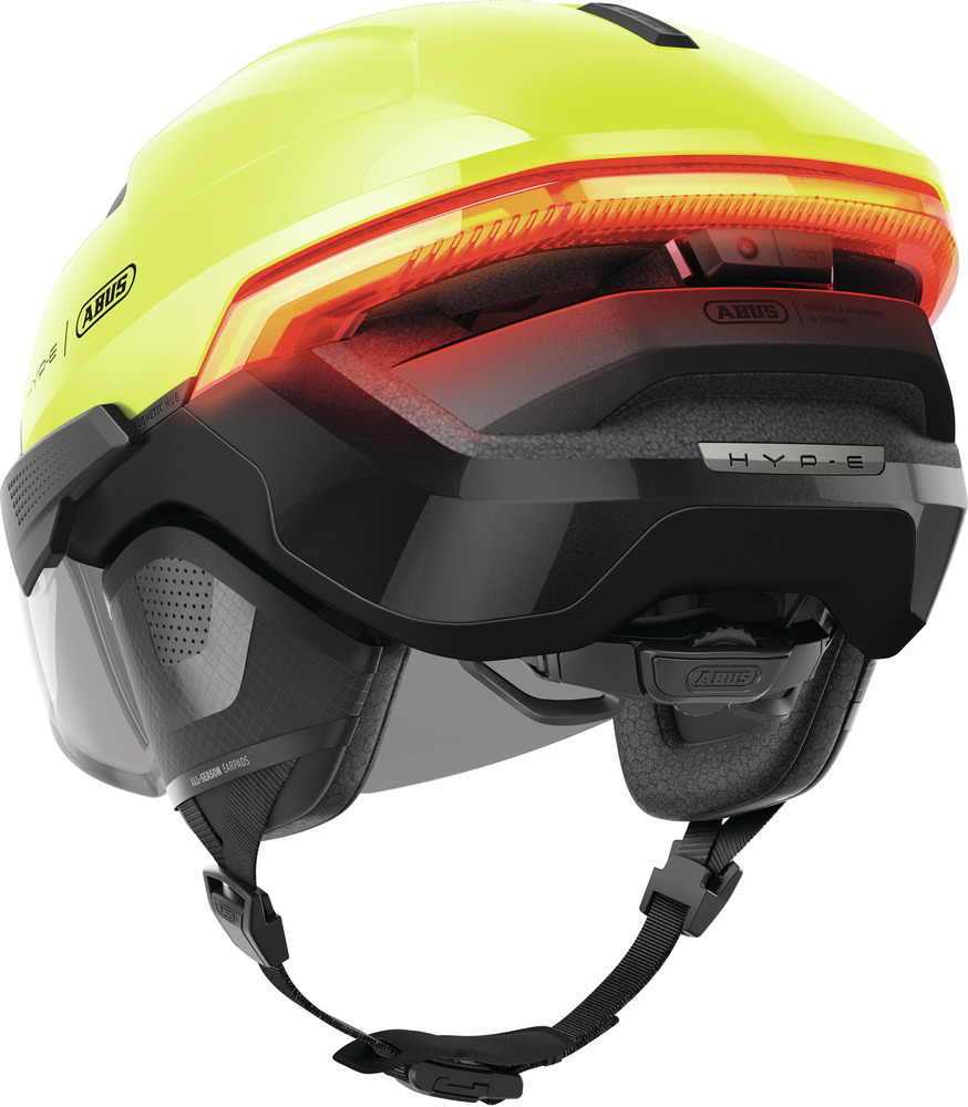 Beklædning - Cykelhjelme - Abus Hyp-E BL.ACE m. LED Lys - Signal Yellow