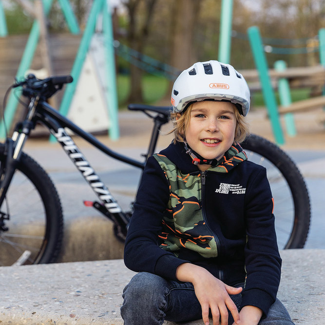 Beklædning - Cykelhjelme - Abus Smiley 3.0 ACE m. LED lys - Lilla/Lyserød (DK)