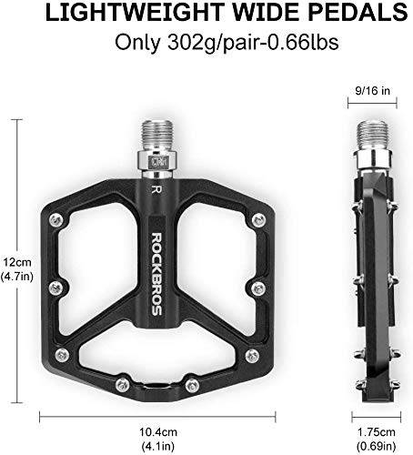 Tilbehør - Pedaler & Klamper - RockBros Platformpedaler Alu 9/16" - Black